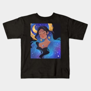 Galaxy Hair Girl Kids T-Shirt